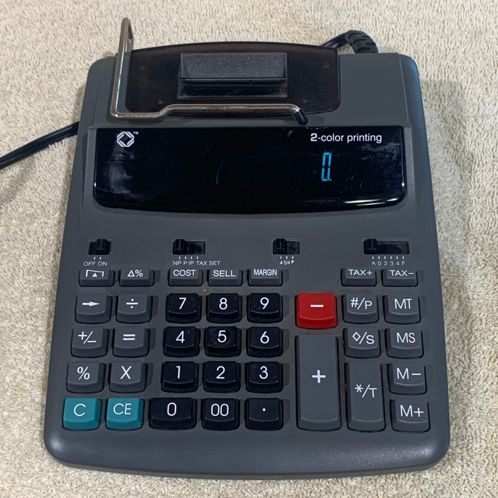 Vintage LP-29 Printing Calculator 12‎ Digit 2-Color Print Cost Sell Margin